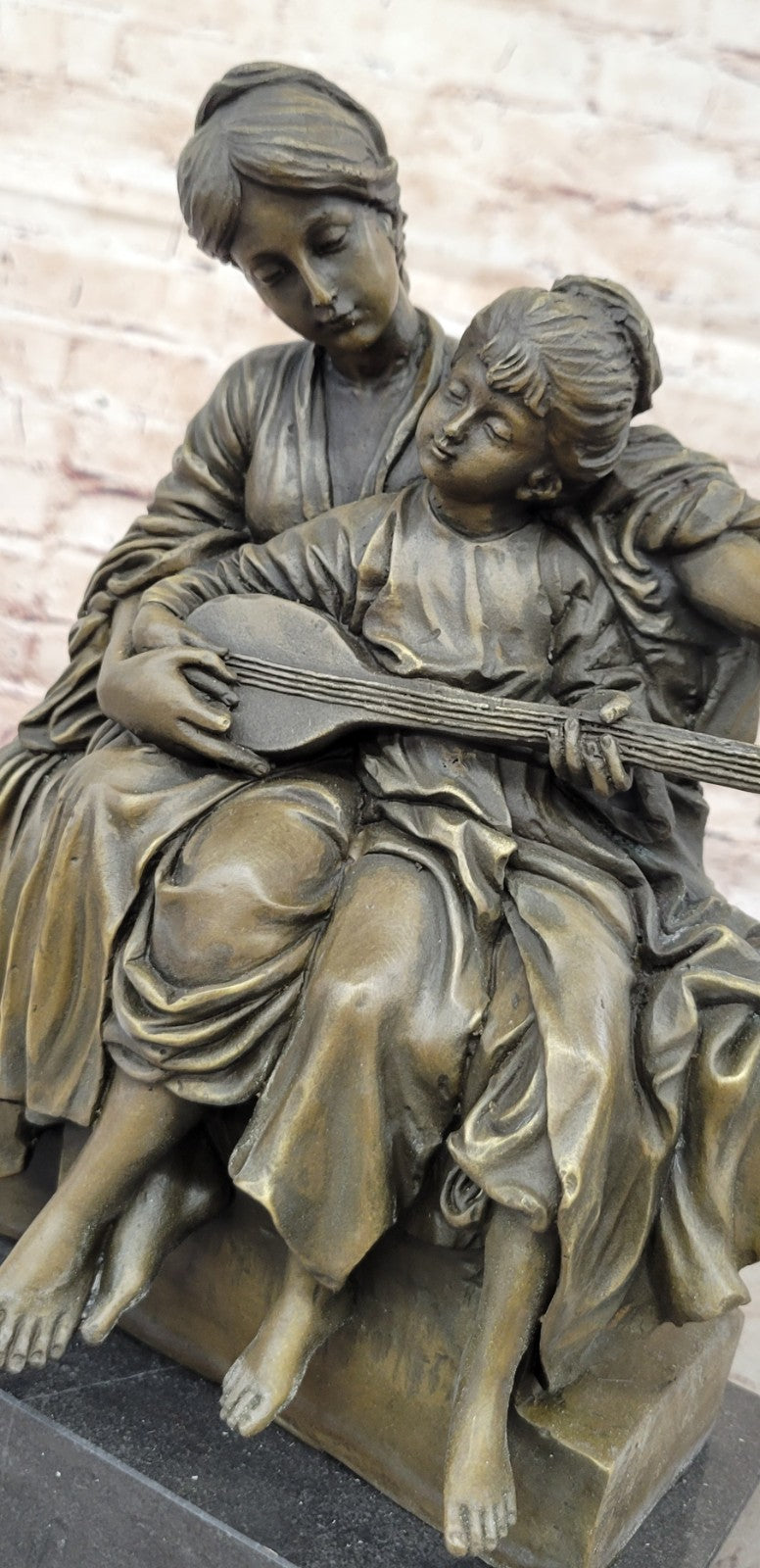 Handcrafted bronze sculpture SALE Daugh Her Teaches Mother Milo Original Signed