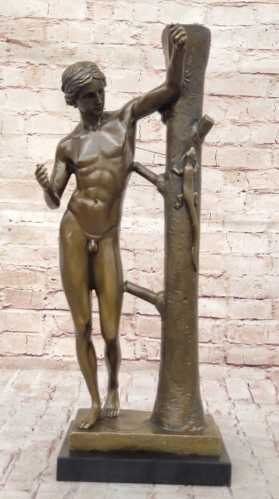 FRENCH GRAND TOUR FIGURAL BRONZE OF A NUDE TORSO ON PEDESTAL NO RESERVE 