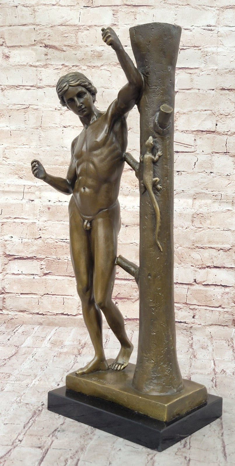 FRENCH GRAND TOUR FIGURAL BRONZE OF A NUDE TORSO ON PEDESTAL NO RESERVE 