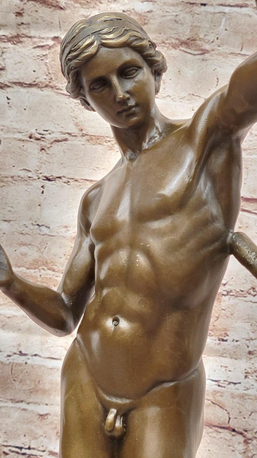 FRENCH GRAND TOUR FIGURAL BRONZE OF A NUDE TORSO ON PEDESTAL NO RESERVE 