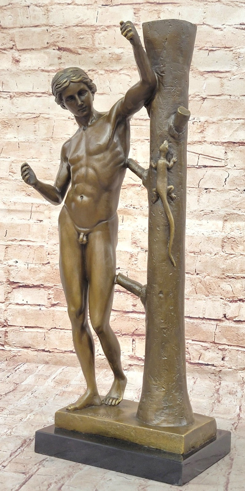 FRENCH GRAND TOUR FIGURAL BRONZE OF A NUDE TORSO ON PEDESTAL NO RESERVE 