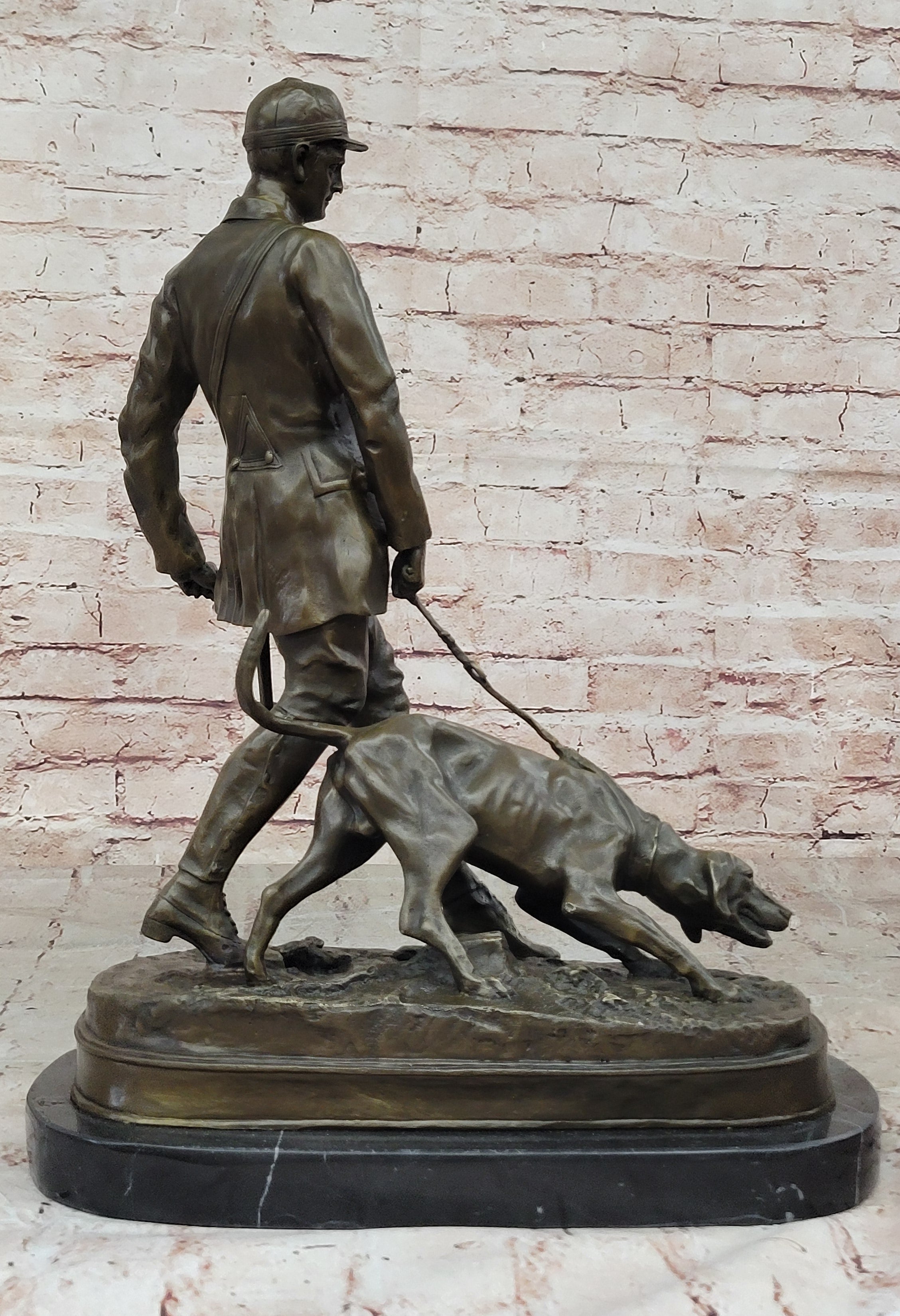 Handcrafted Aldo Vitaleh English Hunter with Dog Bronze Museum Quality Artwork