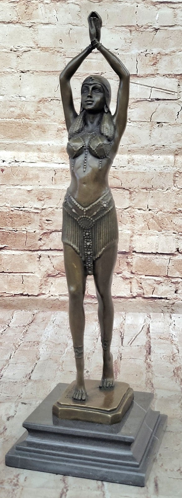 Vintage Chiparus Egyptian Dancer Art Nouveau Real Bronze Figurine LARGE