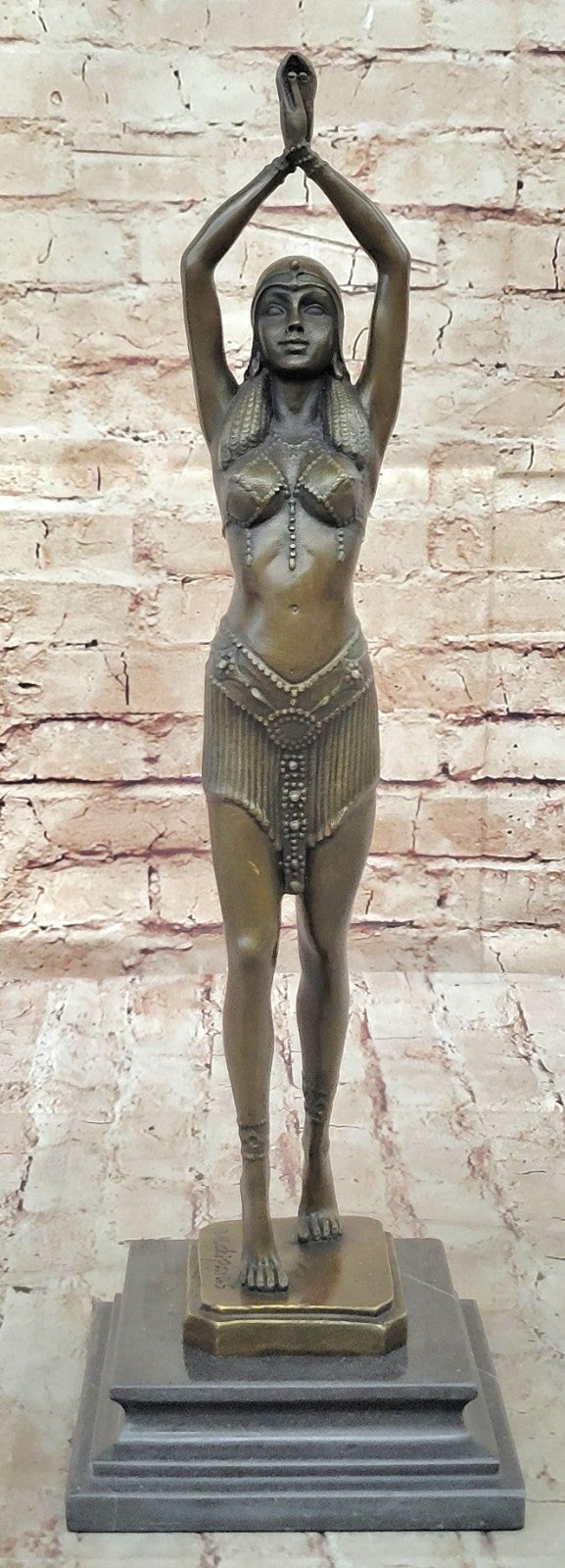 Vintage Chiparus Egyptian Dancer Art Nouveau Real Bronze Figurine LARGE
