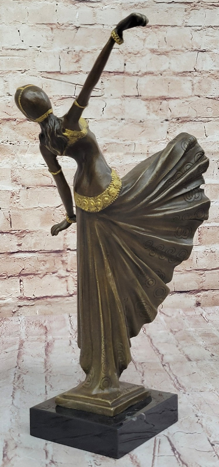 Solid Bronze Chiparus Dancer Sculpture: Fine Art Deco Home Decor Piece Figure