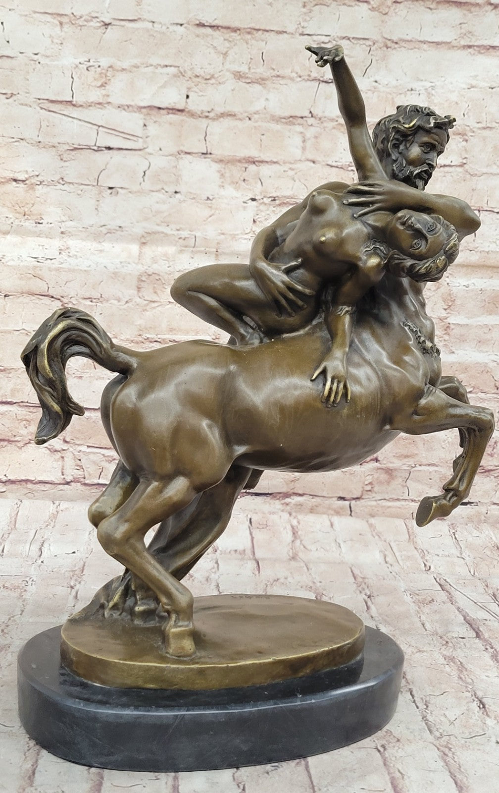 Handcrafted bronze sculpture SALE Woman Nude Abducting Centaurs Clodion