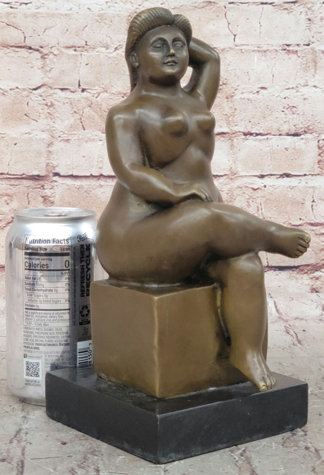 Hot Abstract Sexy Girl Tribute to Botero Style Bronze Sculpture Home Nude Décor
