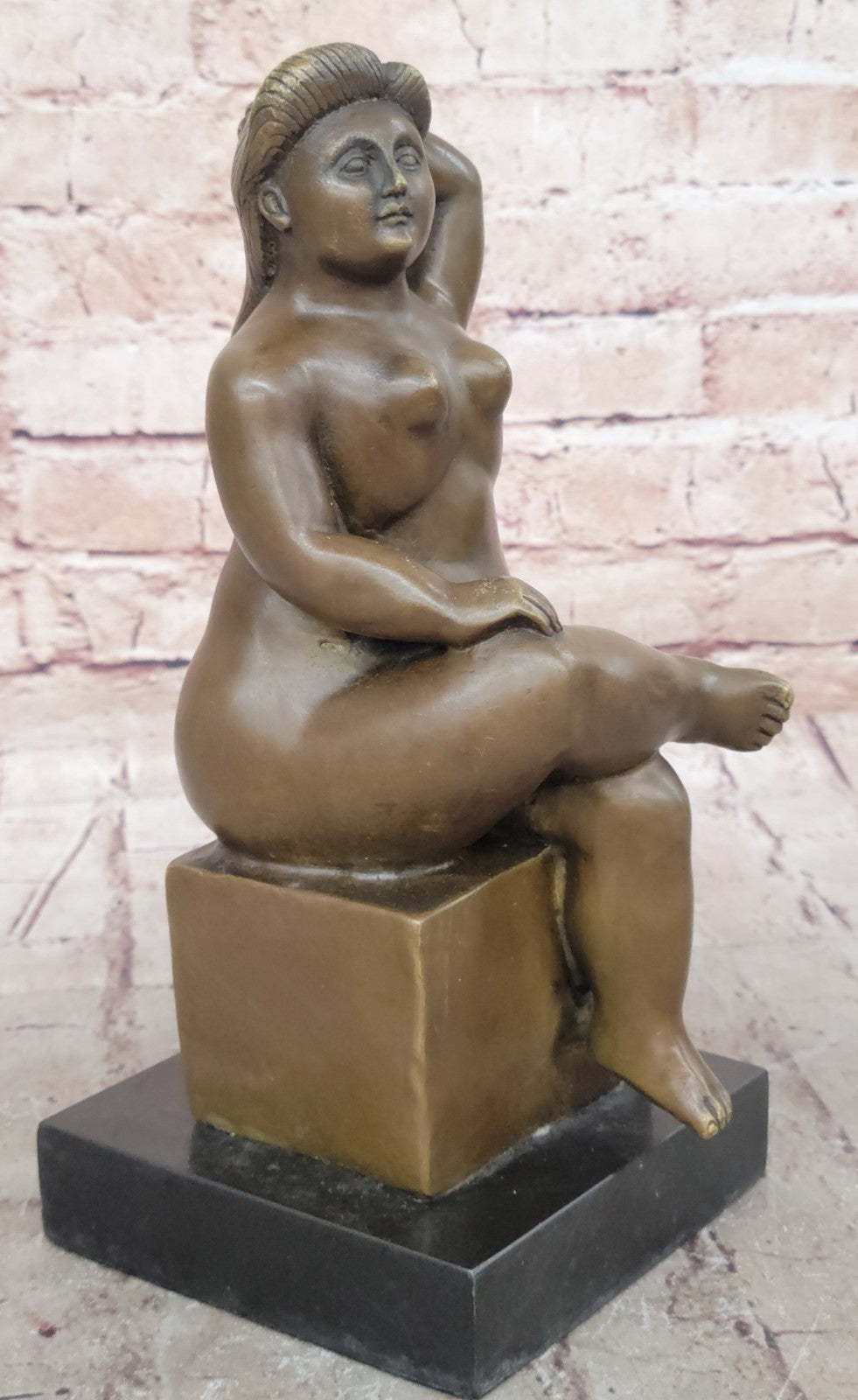 Hot Abstract Sexy Girl Tribute to Botero Style Bronze Sculpture Home Nude Décor