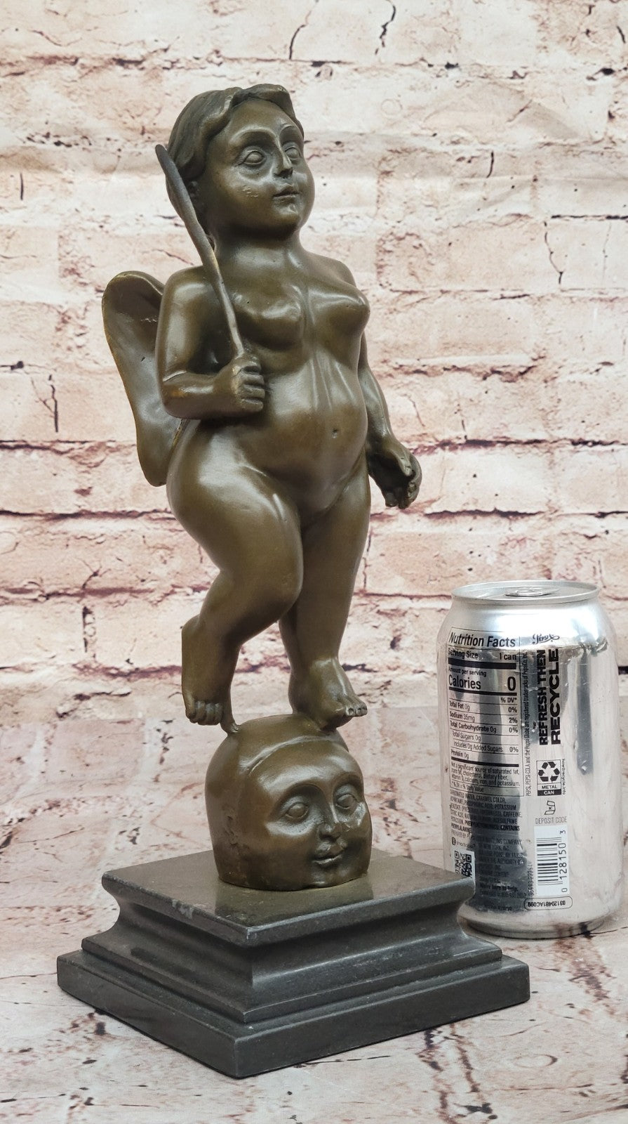 Handcrafted bronze sculpture Nude Angel Standing Tribute Botero Fernando Figure