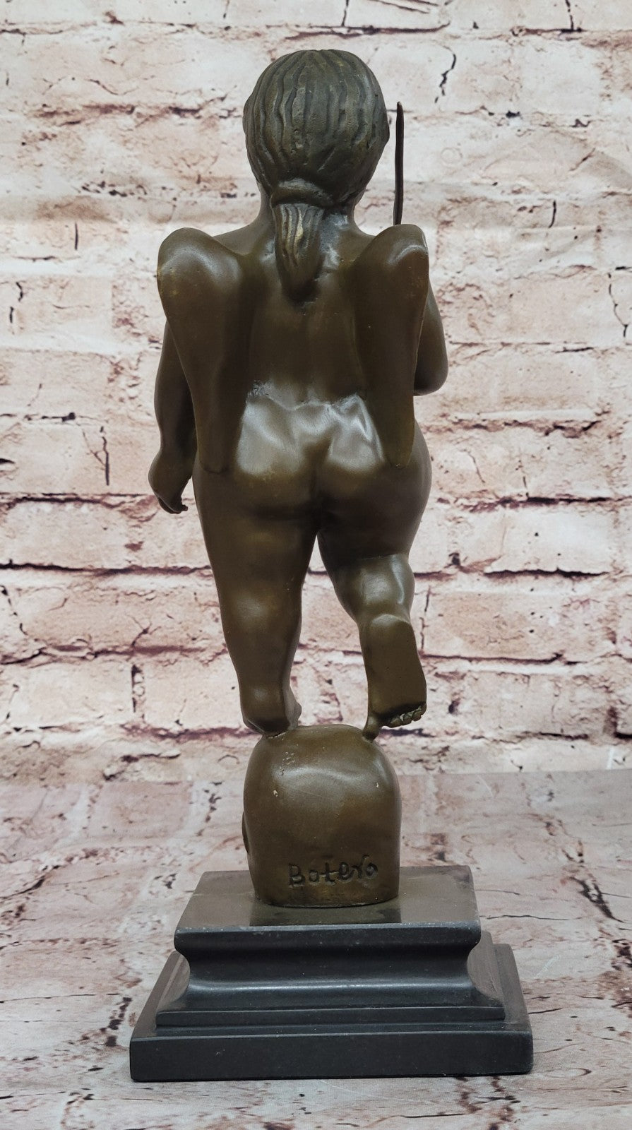 Handcrafted bronze sculpture Nude Angel Standing Tribute Botero Fernando Figure