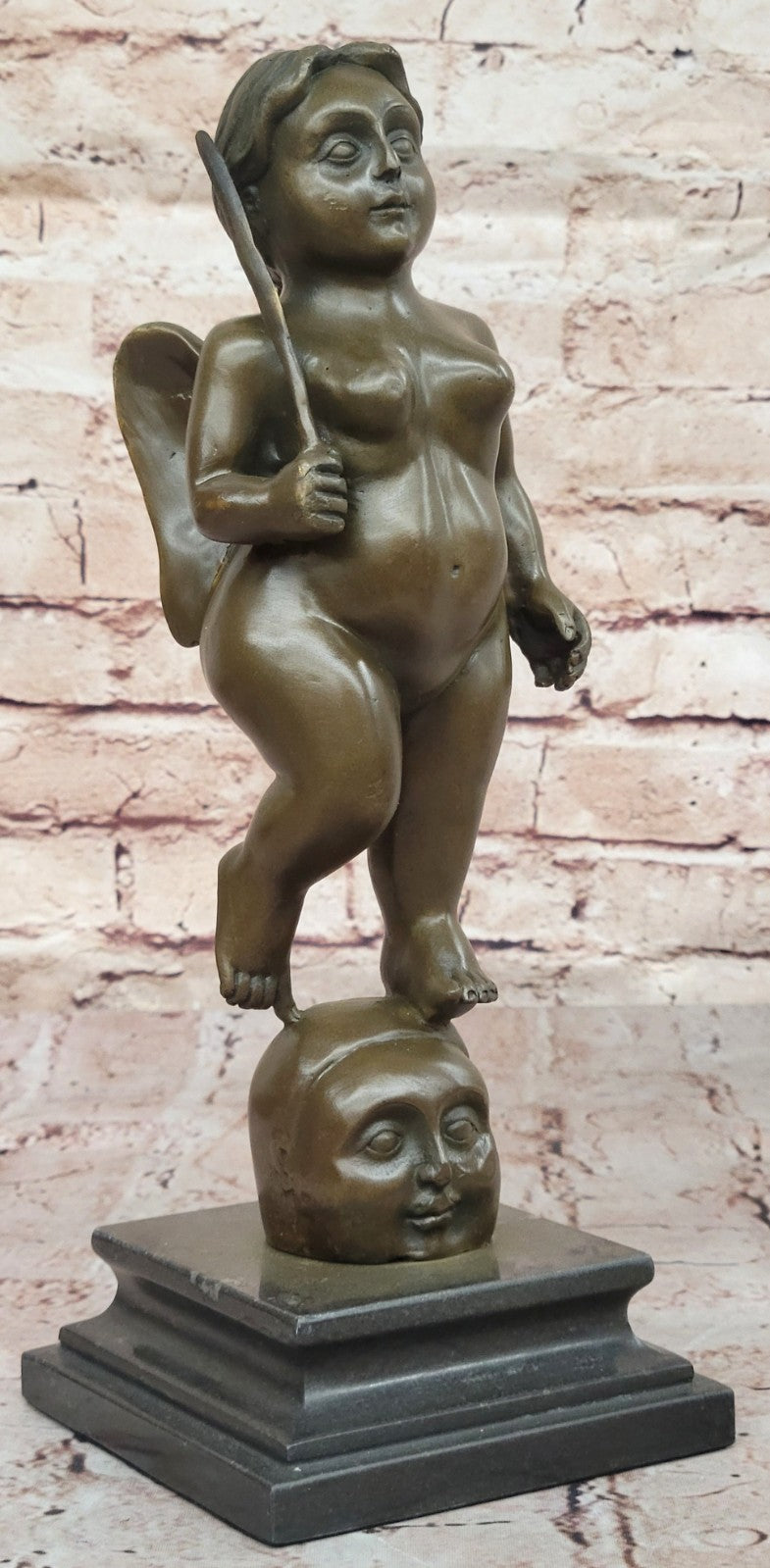 Handcrafted bronze sculpture Nude Angel Standing Tribute Botero Fernando Figure