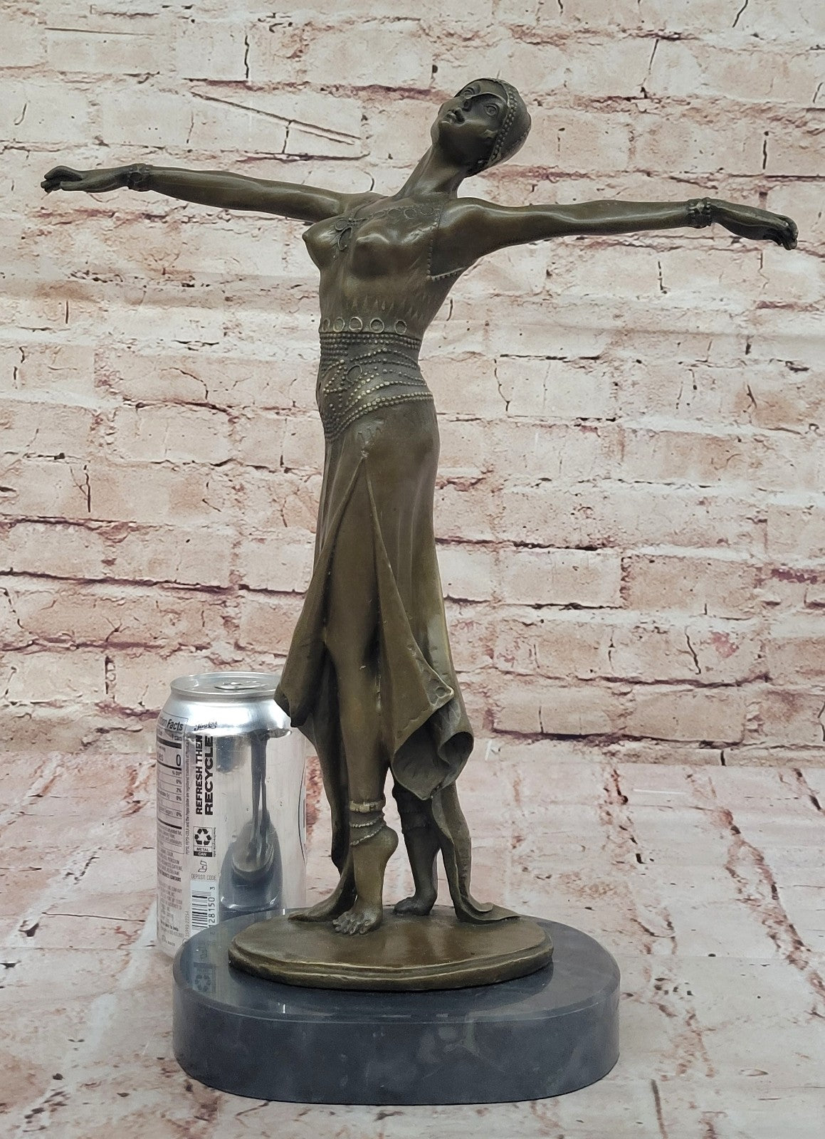 SIGNED D.H Chiparus, bronze art deco dancer sculpture Nouveau Marble Figurine