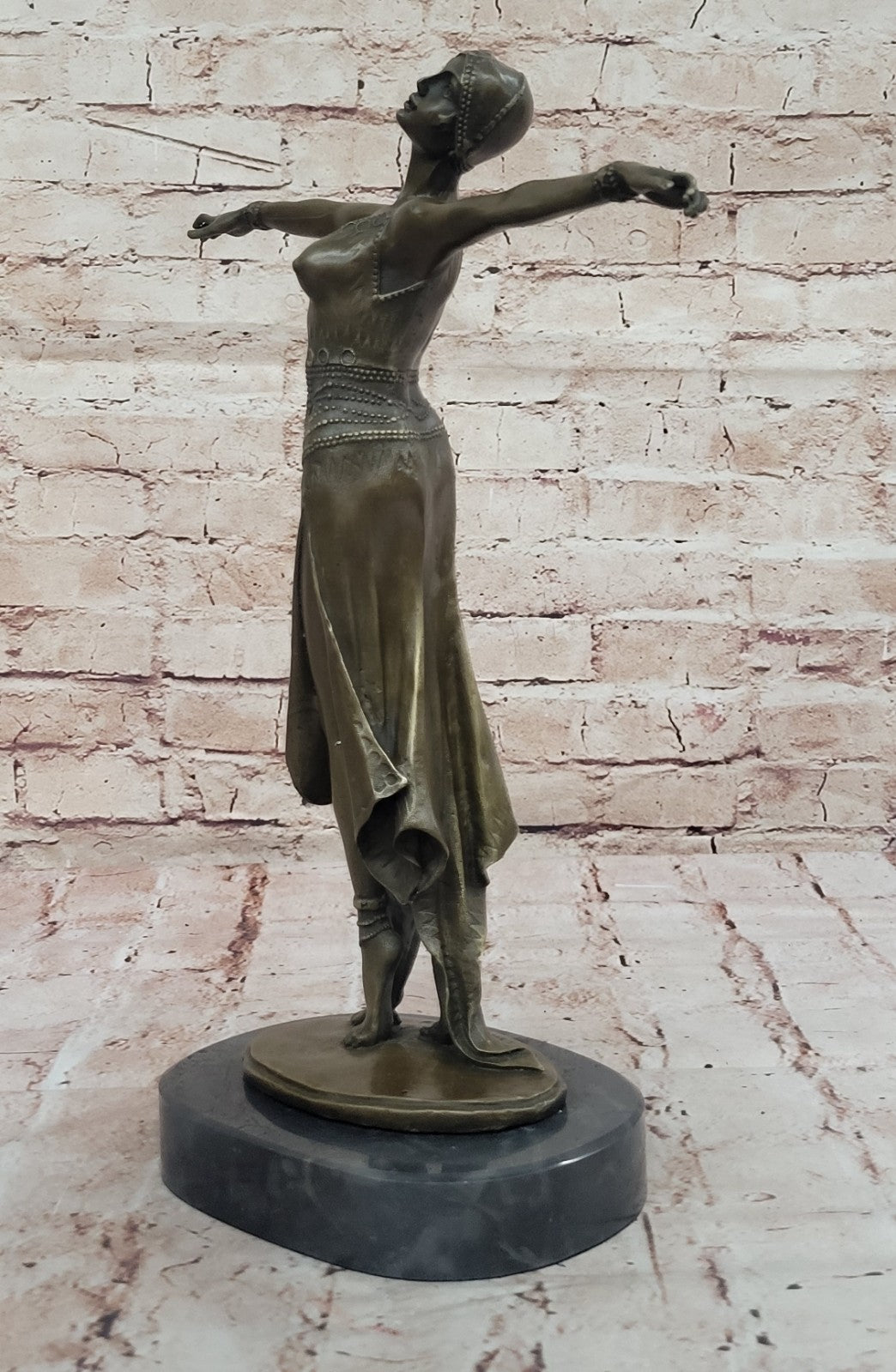 SIGNED D.H Chiparus, bronze art deco dancer sculpture Nouveau Marble Figurine