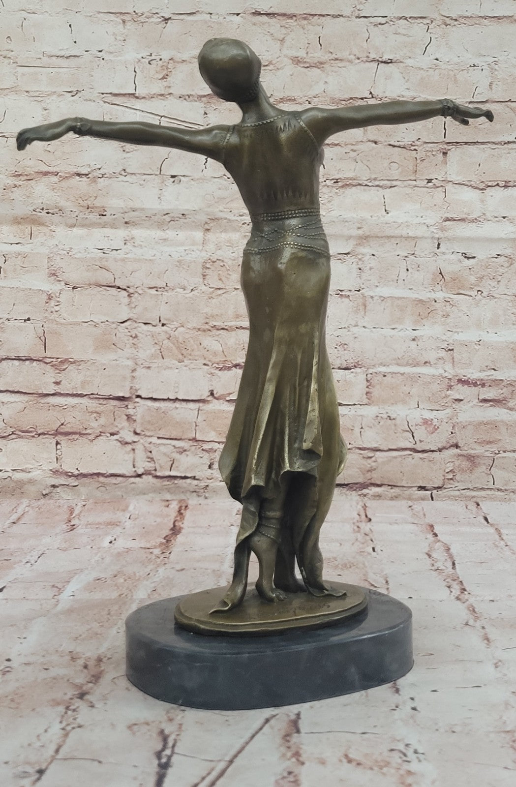 SIGNED D.H Chiparus, bronze art deco dancer sculpture Nouveau Marble Figurine