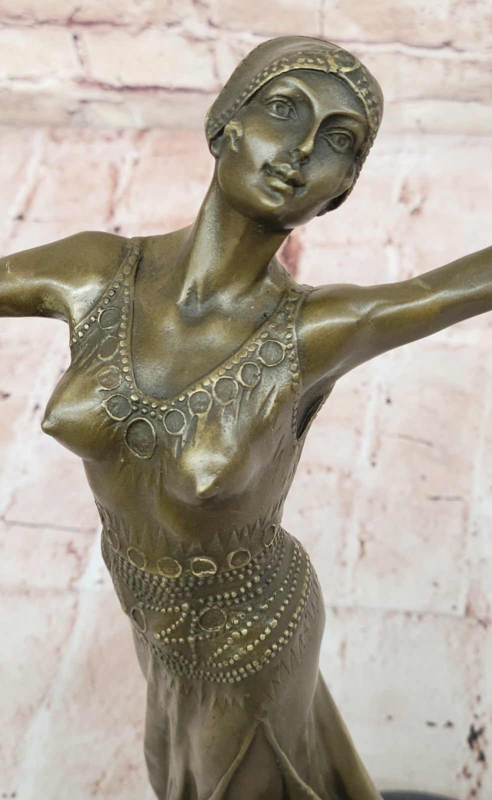 SIGNED D.H Chiparus, bronze art deco dancer sculpture Nouveau Marble Figurine
