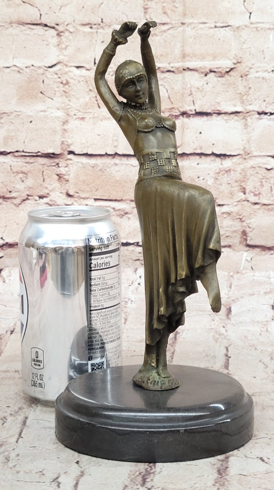 Handcrafted bronze sculpture SALE Chiparus Signed Dancer Tall 10" Deco Art