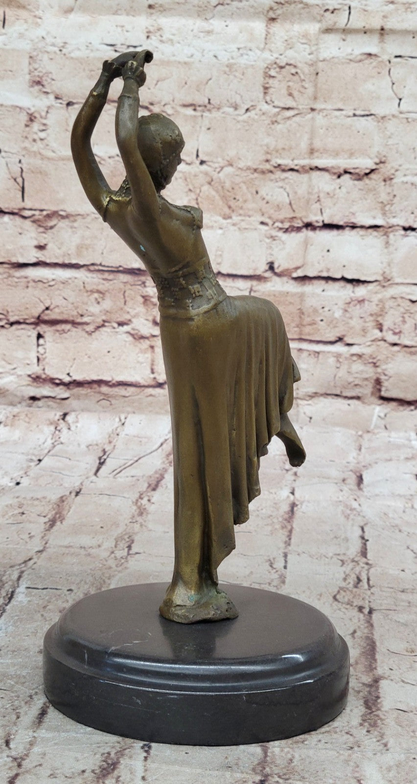 Handcrafted bronze sculpture SALE Chiparus Signed Dancer Tall 10" Deco Art