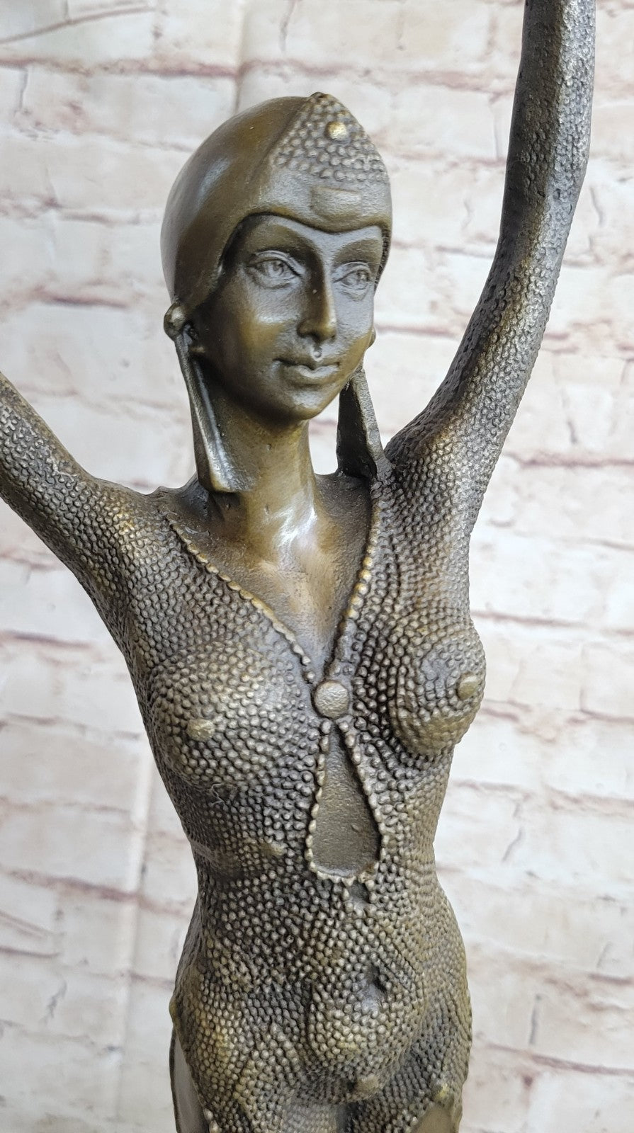 VINTAGE LARGE ART DECO DANCER DIMITRI CHIPARUS BRONZE SCULPTURE SIGNED FIGURE