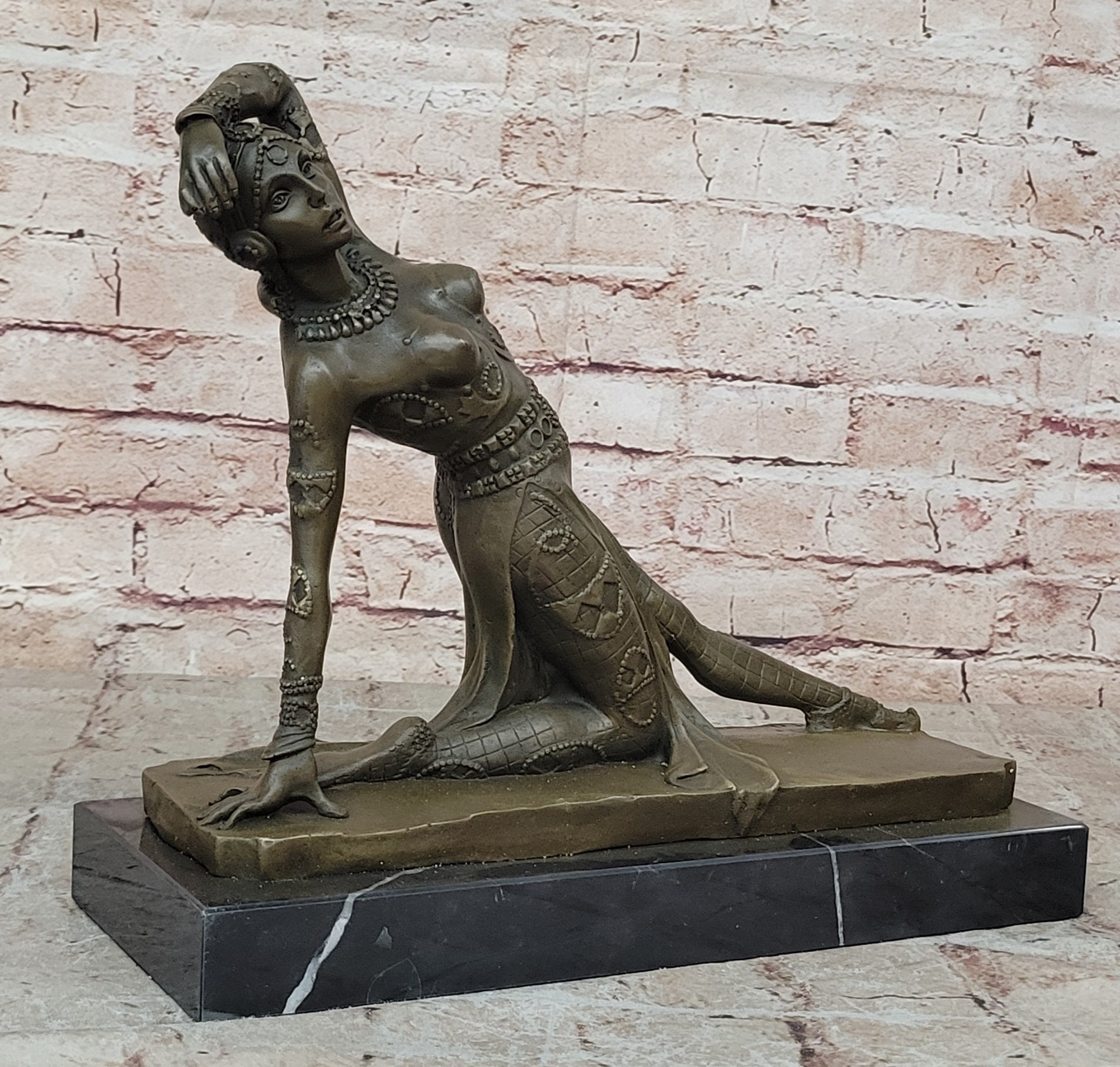 Handcrafted bronze sculpture Nude Culture French And Ballet Russian Chiparus