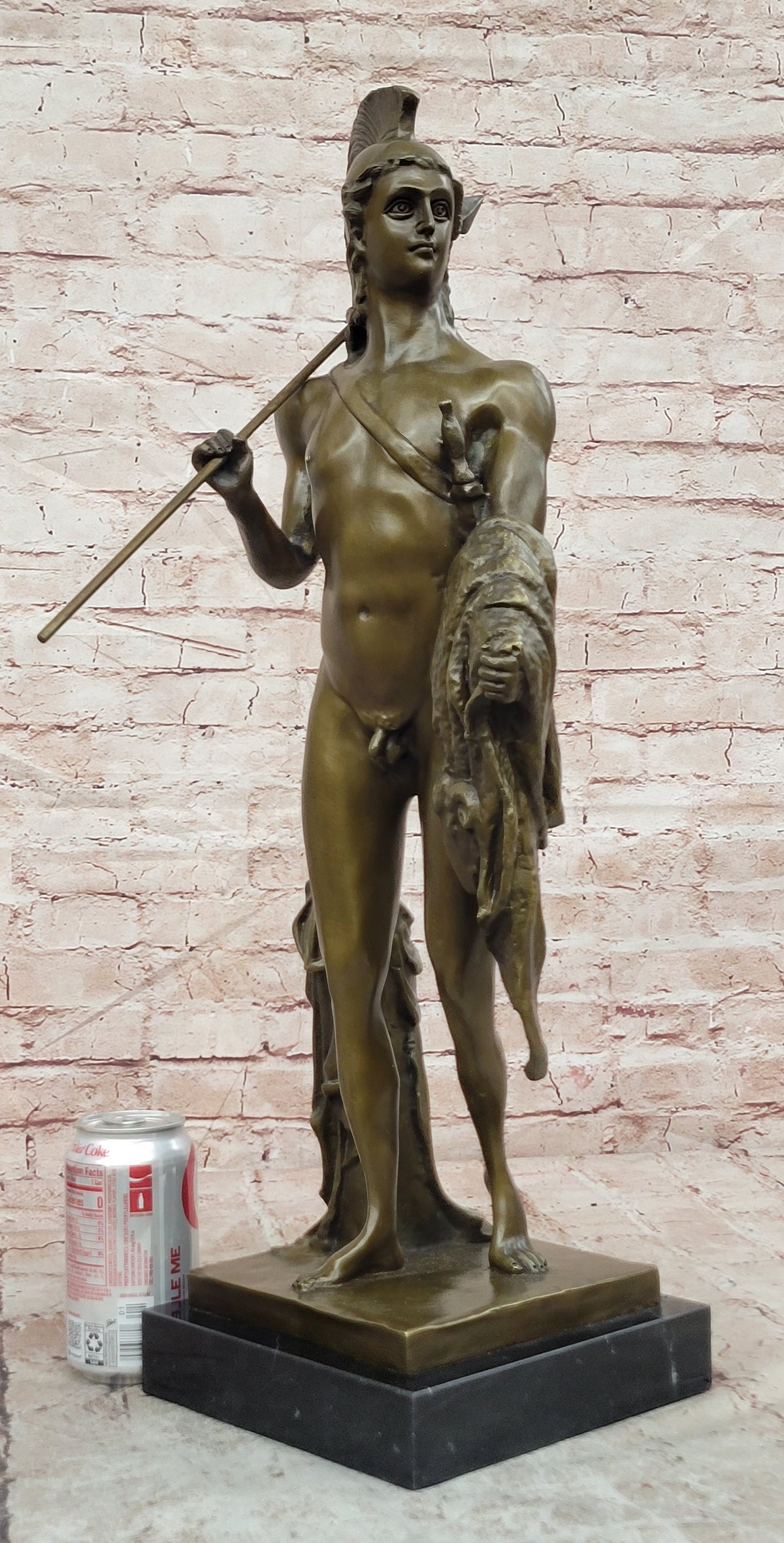 JASON THE GOLDEN FLEECE BRONZE NUDE SCULPTURE FIGURINE VERY LARGE ROMAN