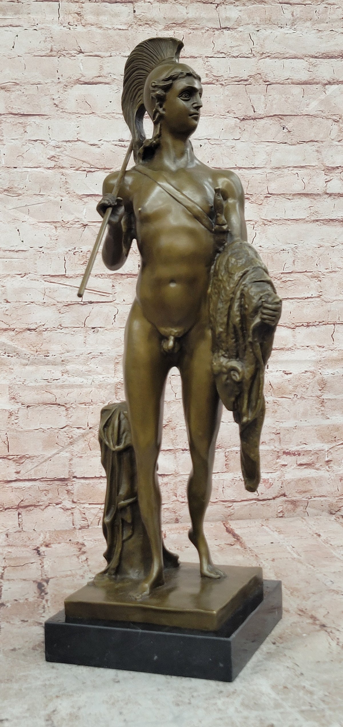 JASON THE GOLDEN FLEECE BRONZE NUDE SCULPTURE FIGURINE VERY LARGE ROMAN