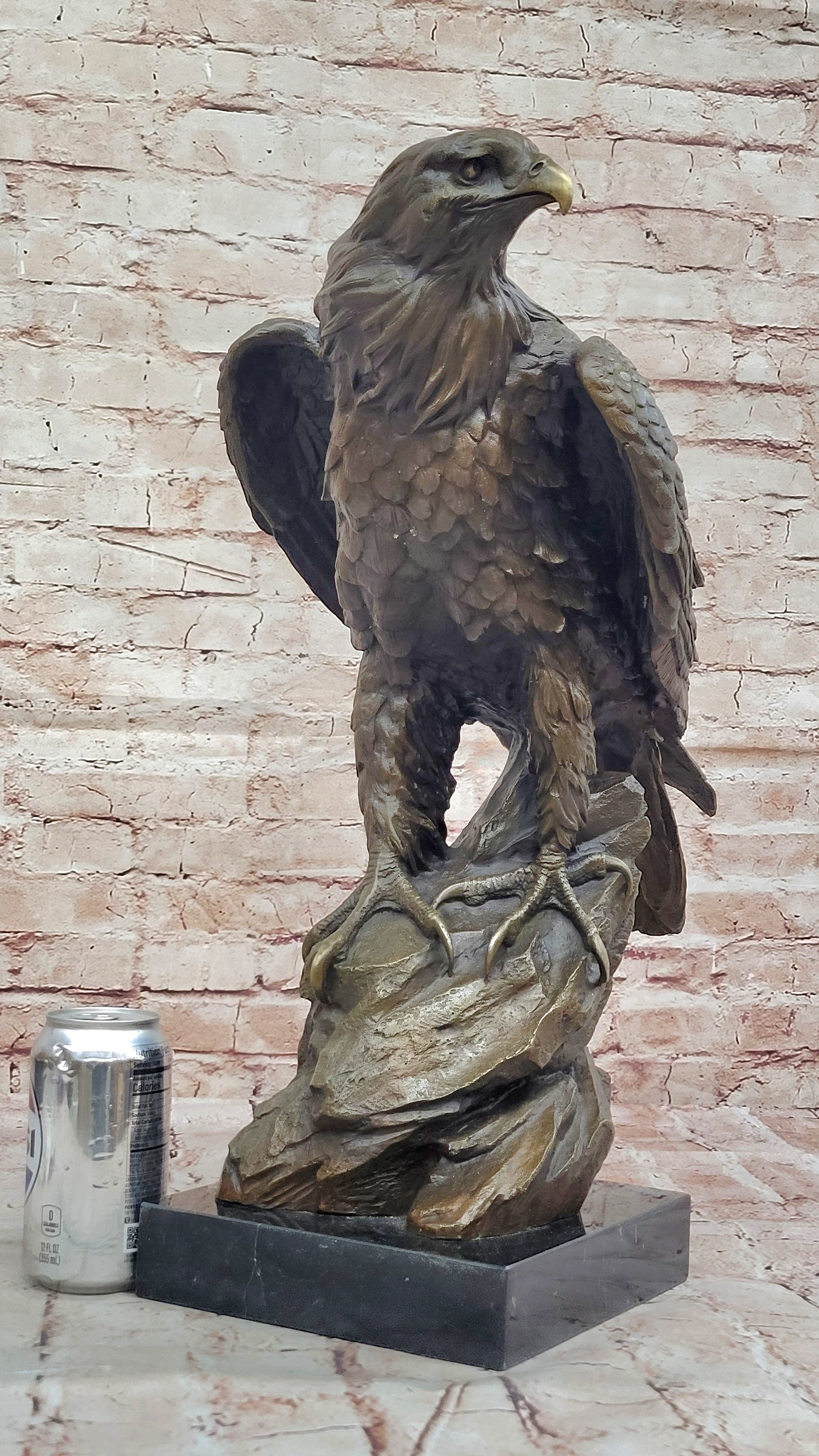 Stunning Eagle 100% Bronze Sculpture Statue Figurine Figure prey Pure Bird decor