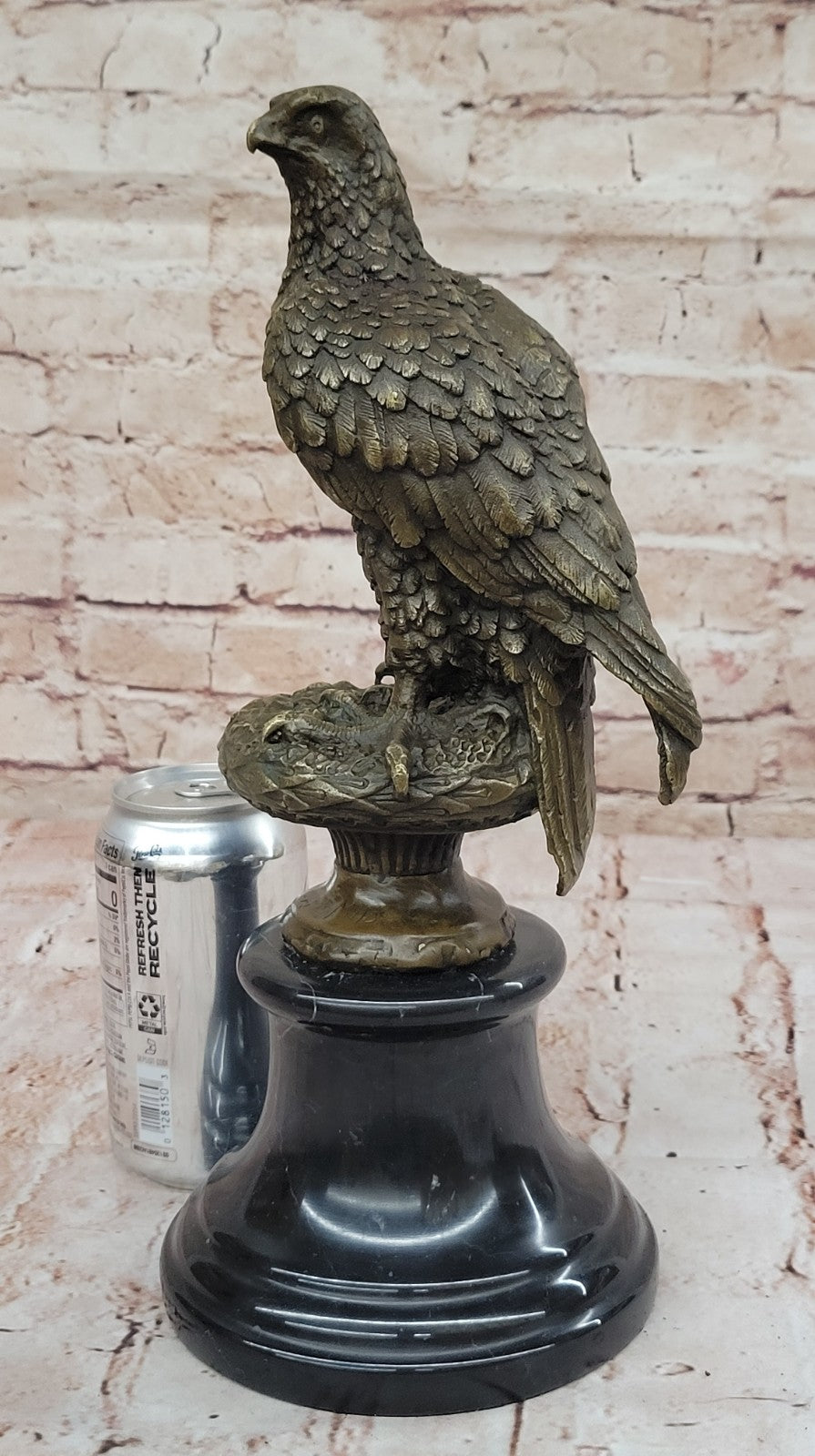 BRONZE Eagle Hawk Falcon Osprey Garden Park Zoo Statue Marble Base Figure Sale