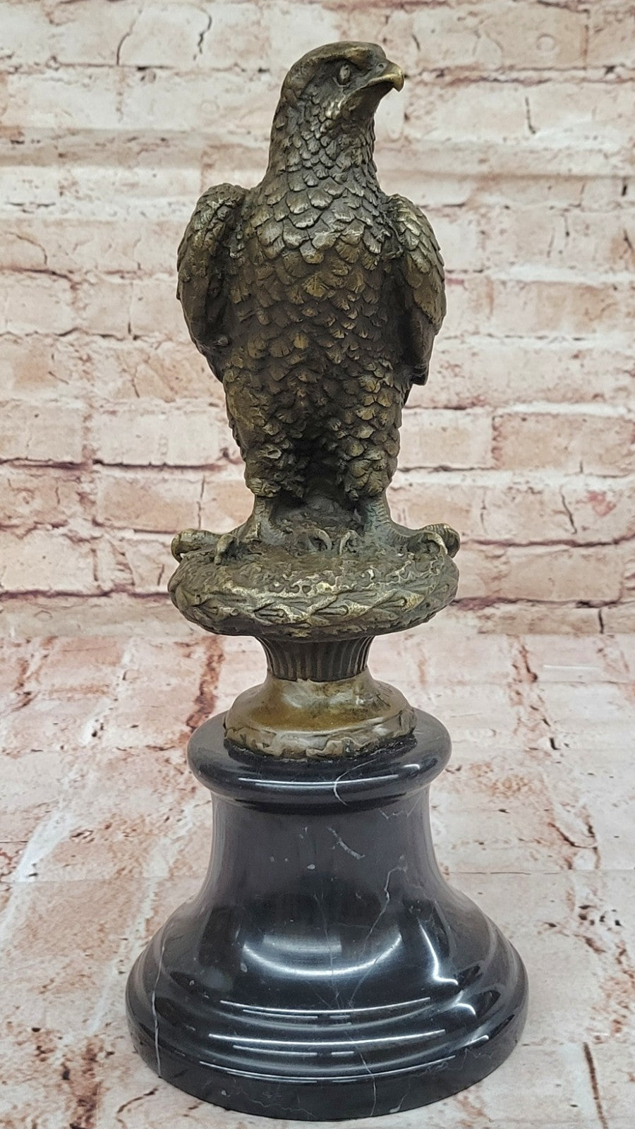 BRONZE Eagle Hawk Falcon Osprey Garden Park Zoo Statue Marble Base Figure Sale