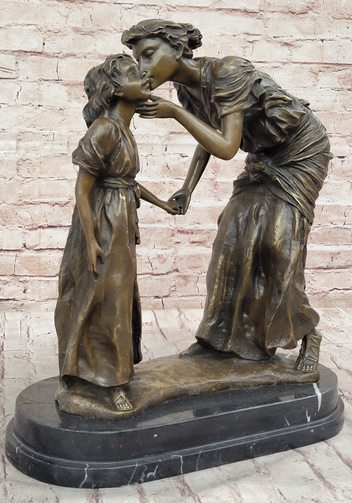 MENE "Mother and Child" ART BRONZE SCULPTURE SIGNED, Collector Decor Sale