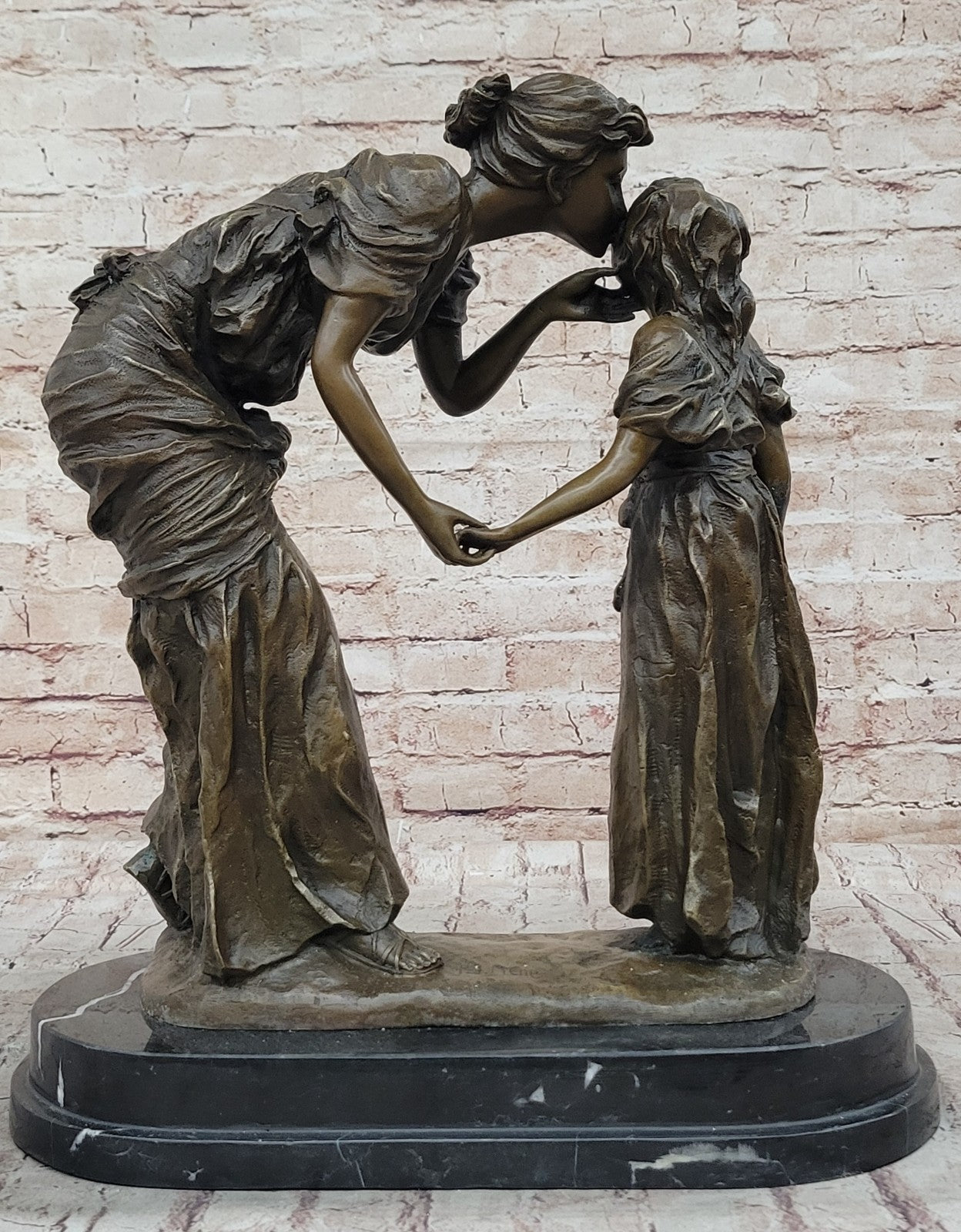MENE "Mother and Child" ART BRONZE SCULPTURE SIGNED, Collector Decor Sale