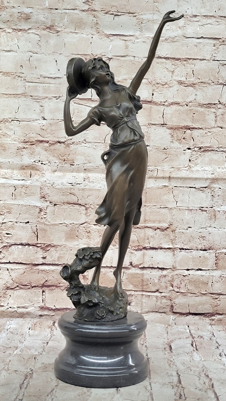Large 19th Century French Bronze of Dancing Figures with Tambourine SALE
