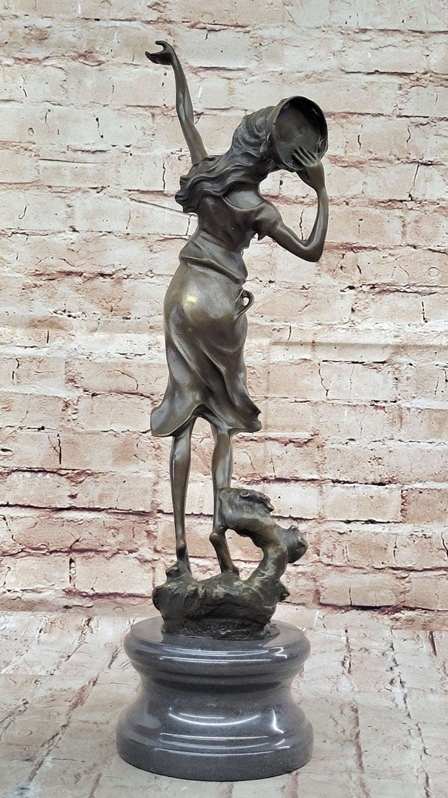 Large 19th Century French Bronze of Dancing Figures with Tambourine SALE