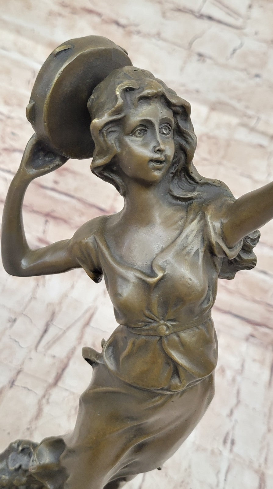 Large 19th Century French Bronze of Dancing Figures with Tambourine SALE