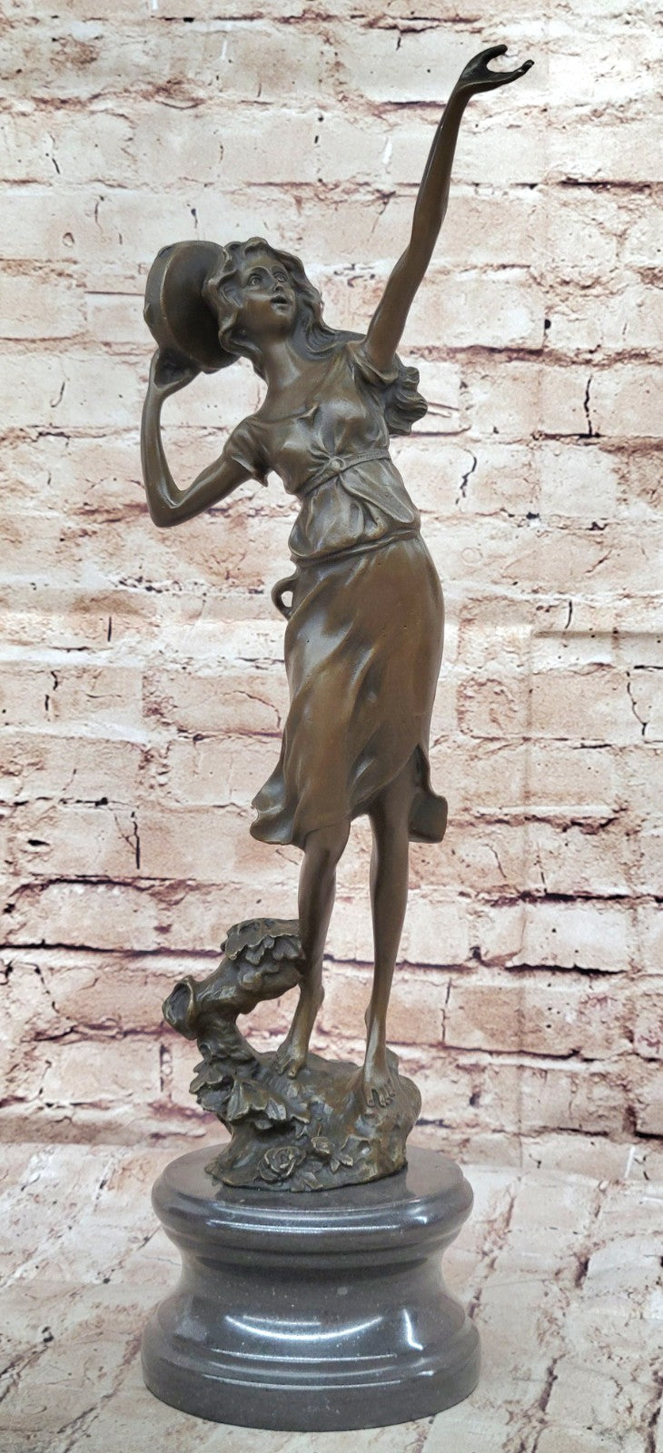 Large 19th Century French Bronze of Dancing Figures with Tambourine SALE