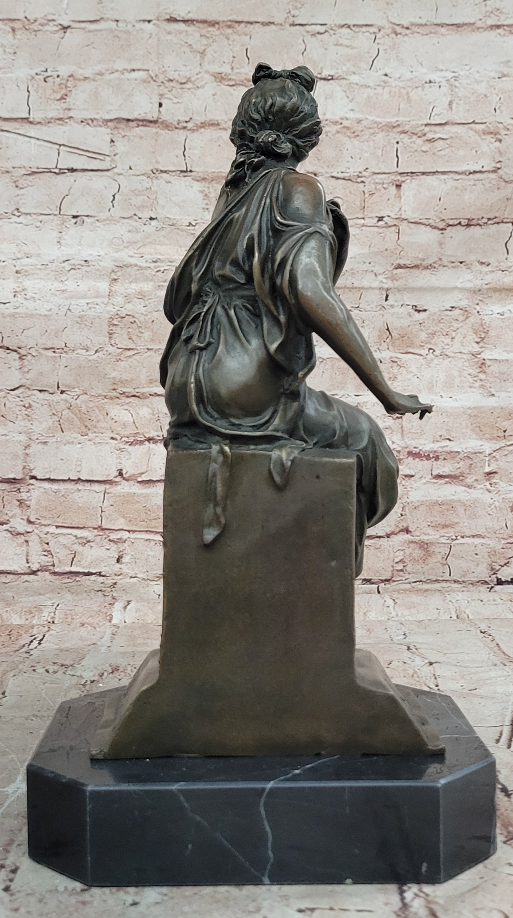 Handcrafted Genuine Bronze Gorgeous Woman Sculpture by Lost Wax Method Gift