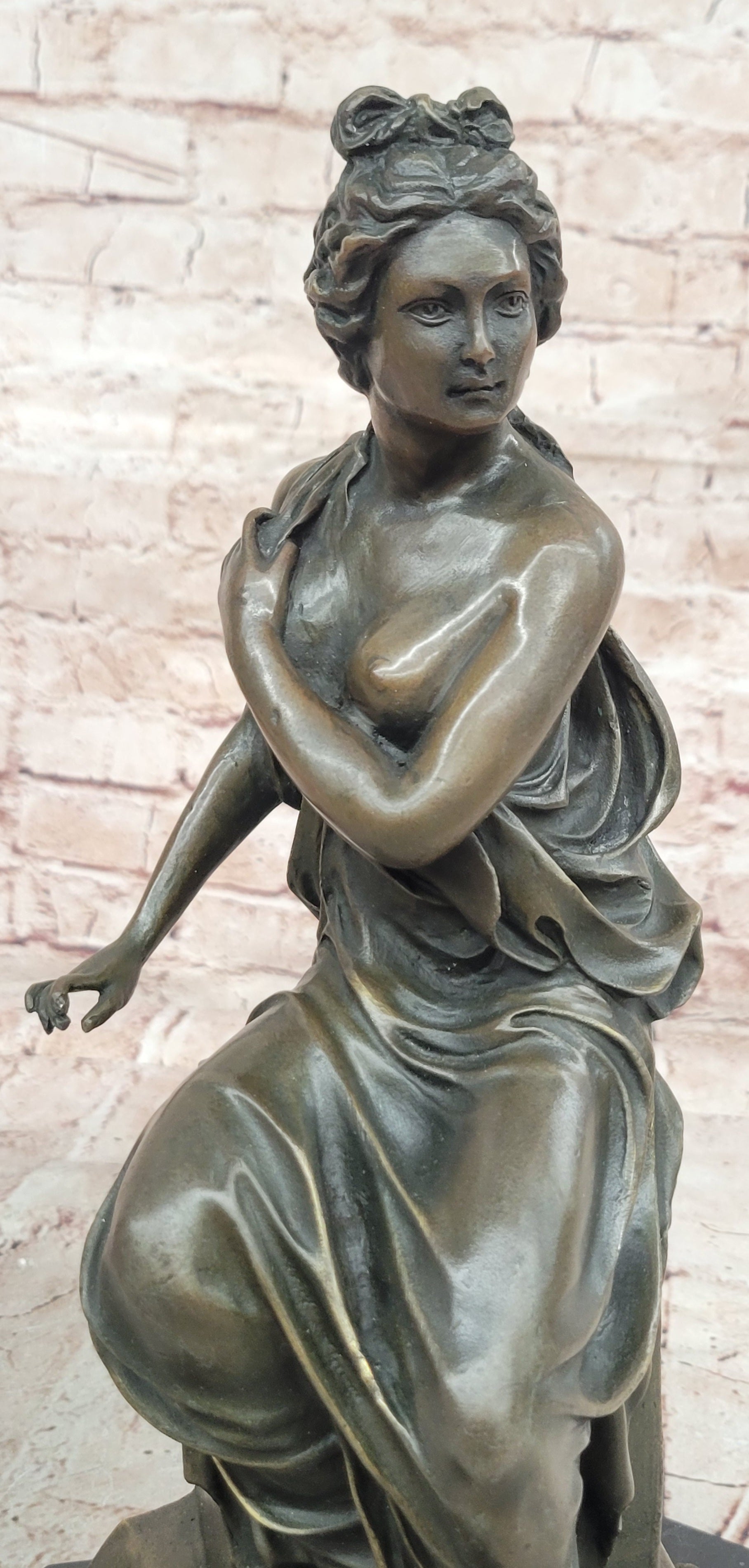 Handcrafted Genuine Bronze Gorgeous Woman Sculpture by Lost Wax Method Gift