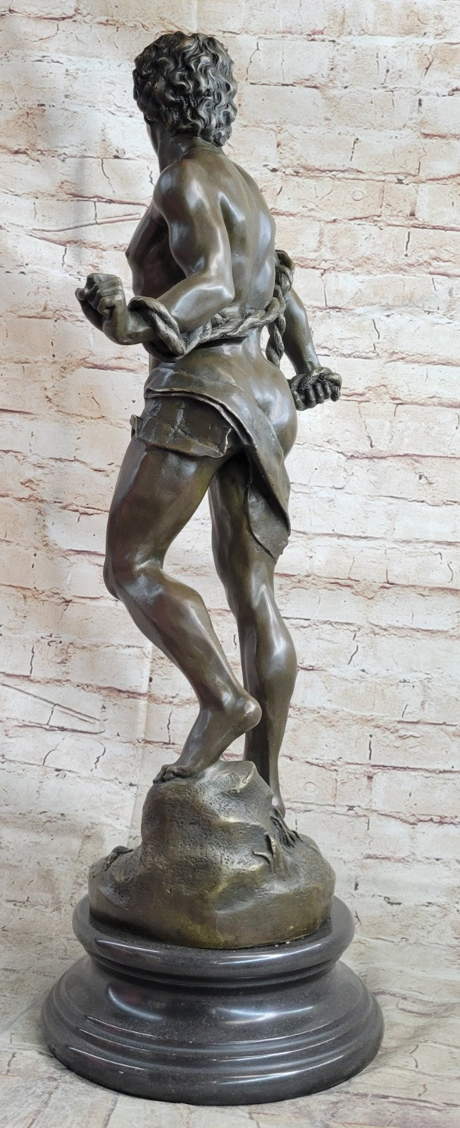 26" Museum Quality Extra Large David Nude Naked Erotic Art Bronze Sculpture Art