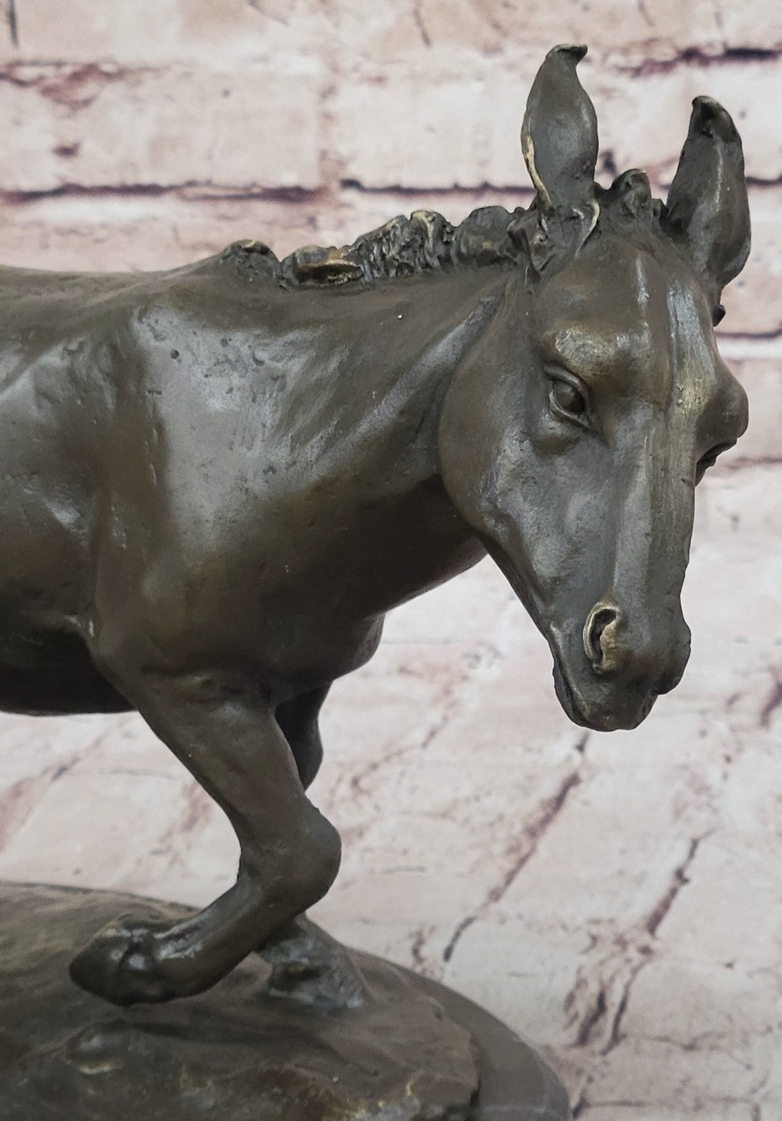 Handcrafted bronze sculpture SALE Farm Scene Nativity Burro Donkey Mini Marble