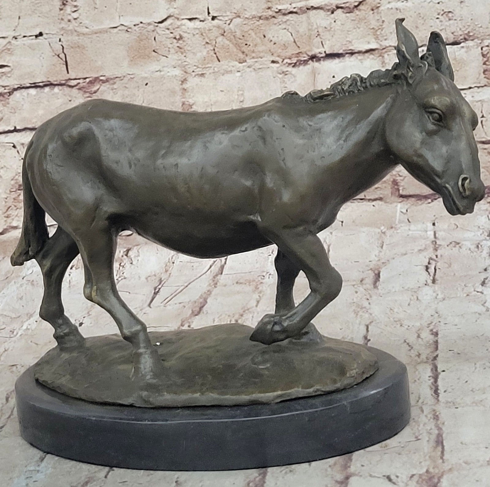 Handcrafted bronze sculpture SALE Farm Scene Nativity Burro Donkey Mini Marble