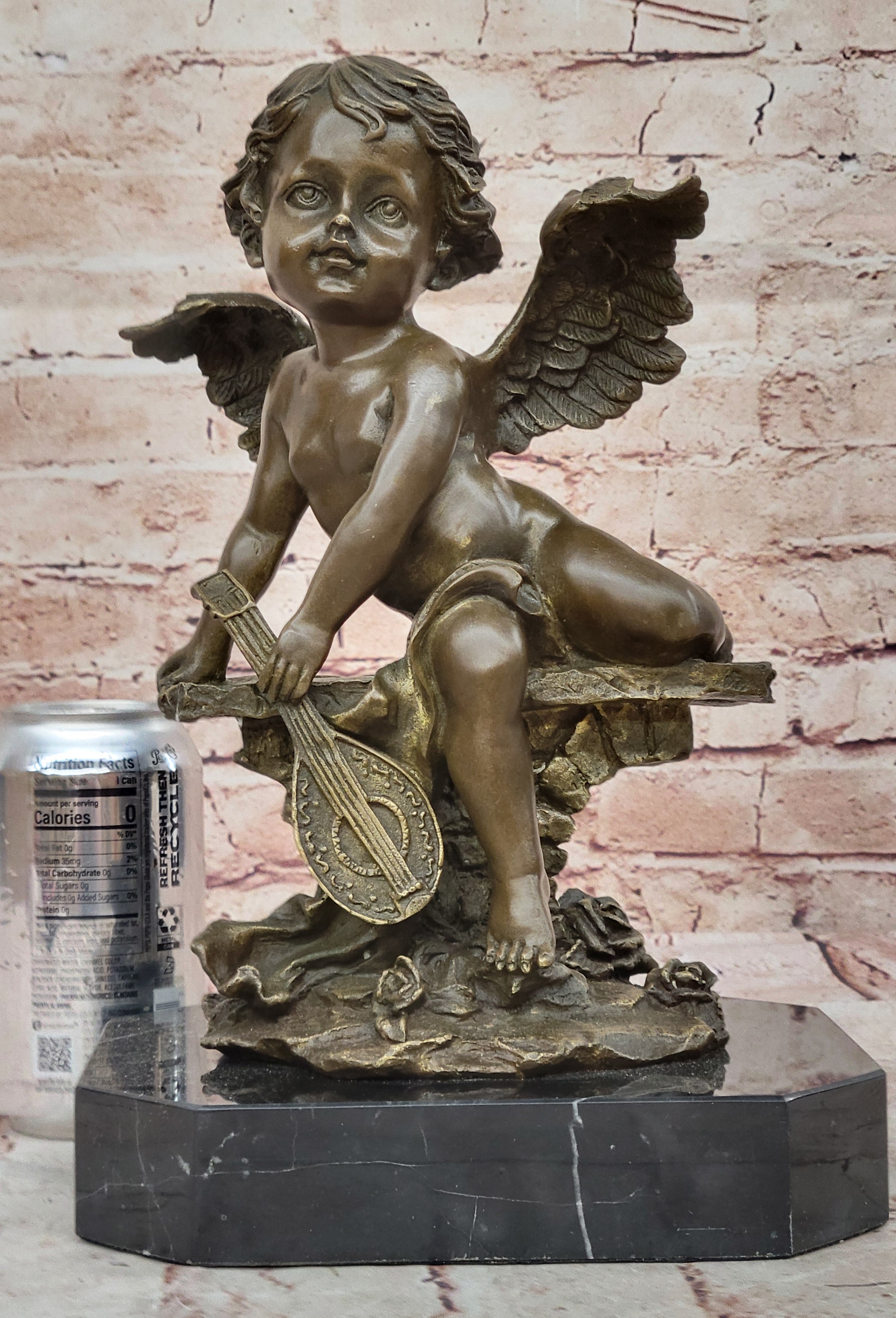 Bronze sculpture, "Cupid". Inspired by models by Auguste Louis Mathurin Moreau.