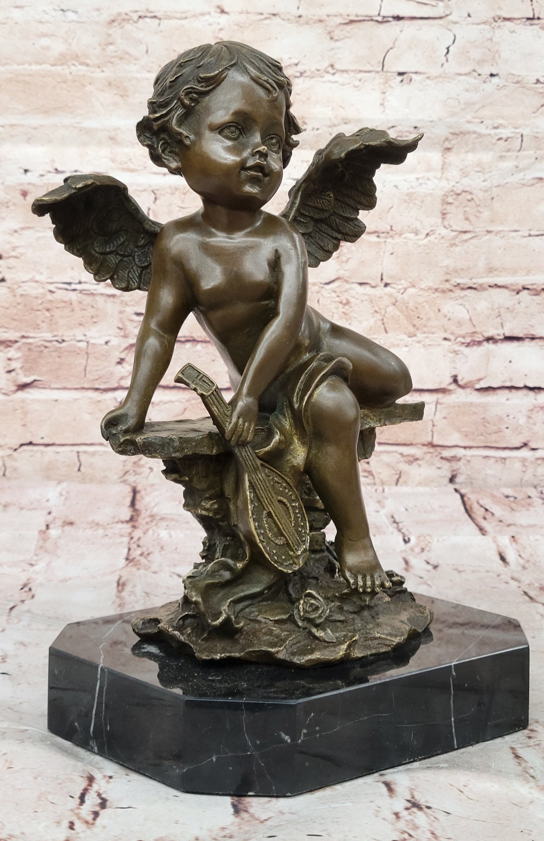 Bronze sculpture, "Cupid". Inspired by models by Auguste Louis Mathurin Moreau.