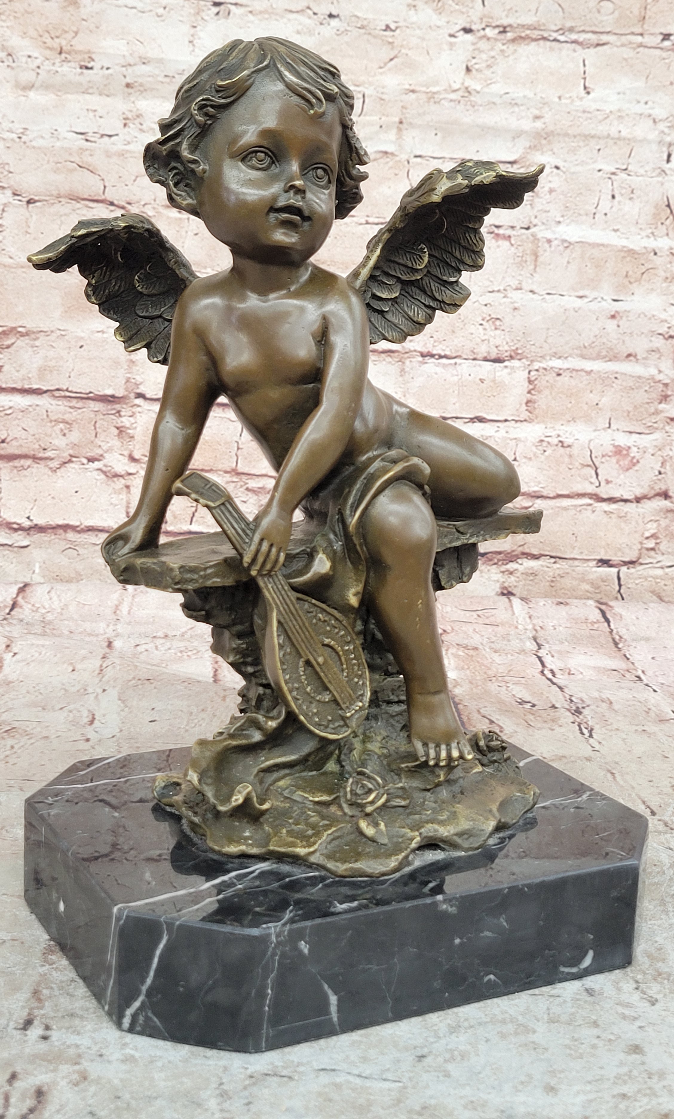 Bronze sculpture, "Cupid". Inspired by models by Auguste Louis Mathurin Moreau.