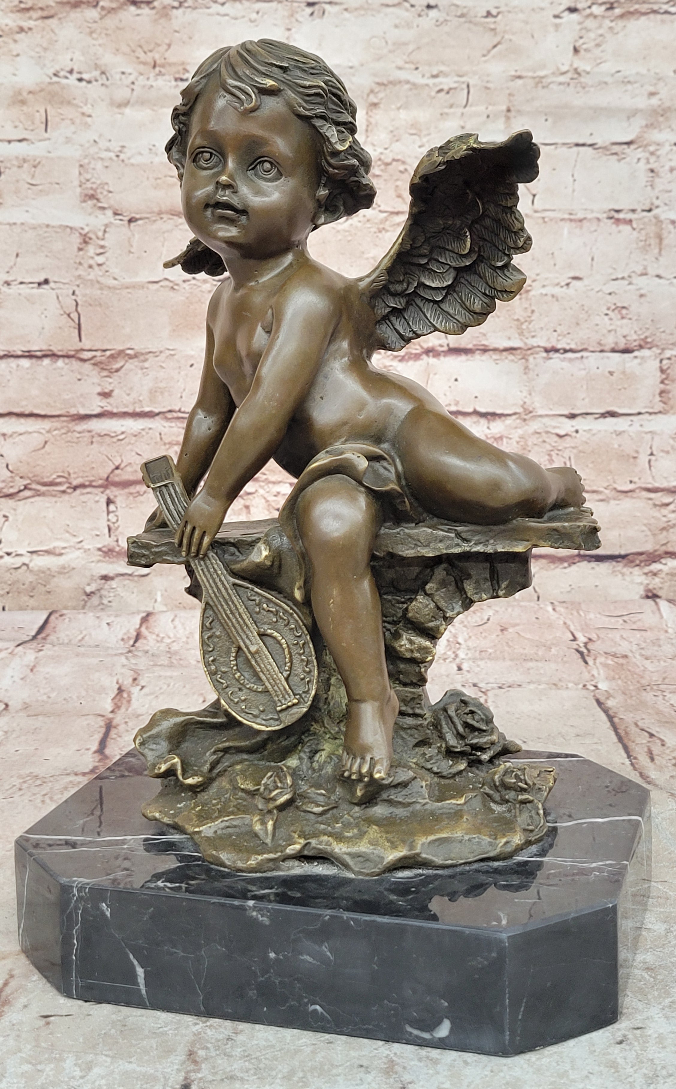 Bronze sculpture, "Cupid". Inspired by models by Auguste Louis Mathurin Moreau.