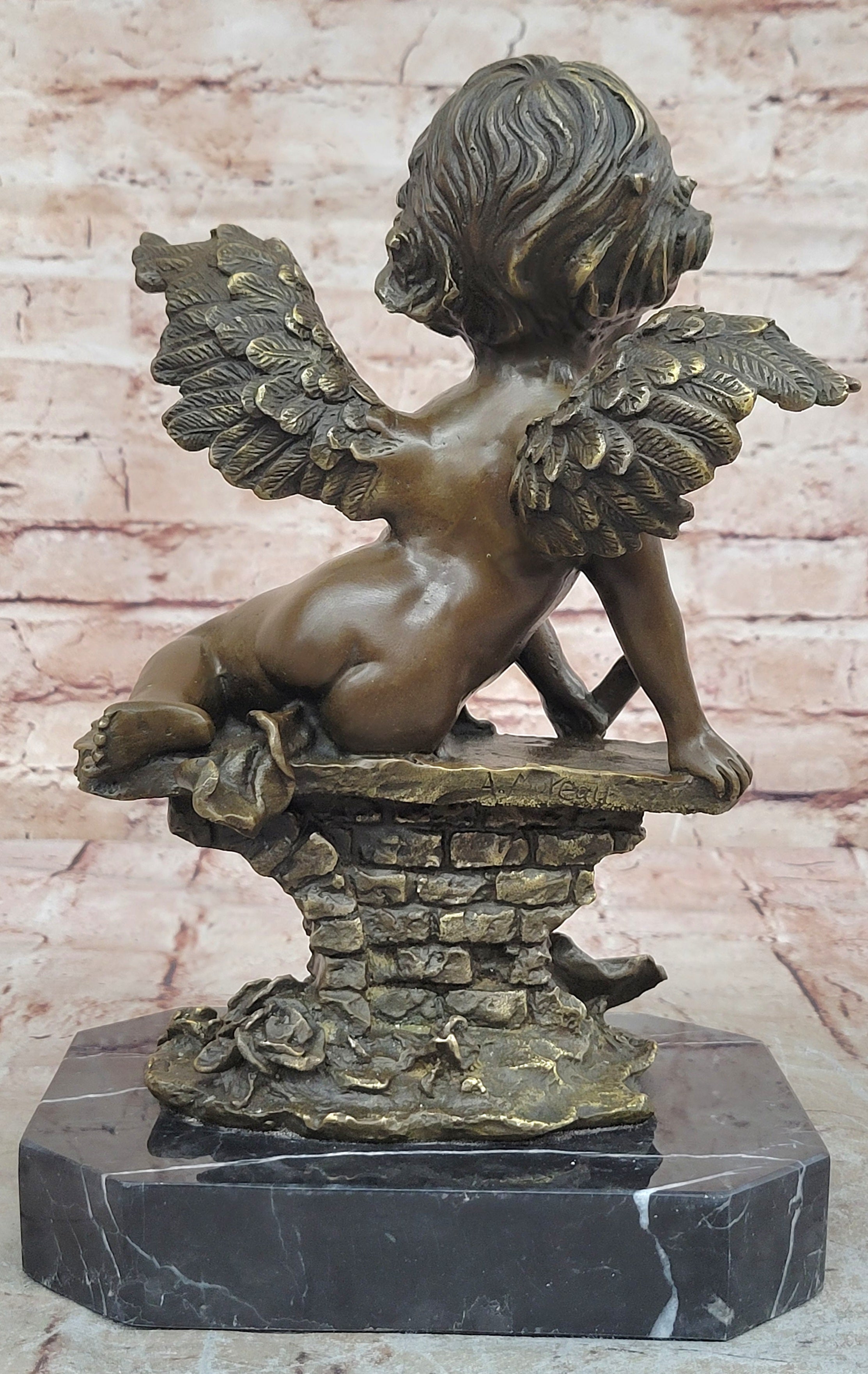 Bronze sculpture, "Cupid". Inspired by models by Auguste Louis Mathurin Moreau.