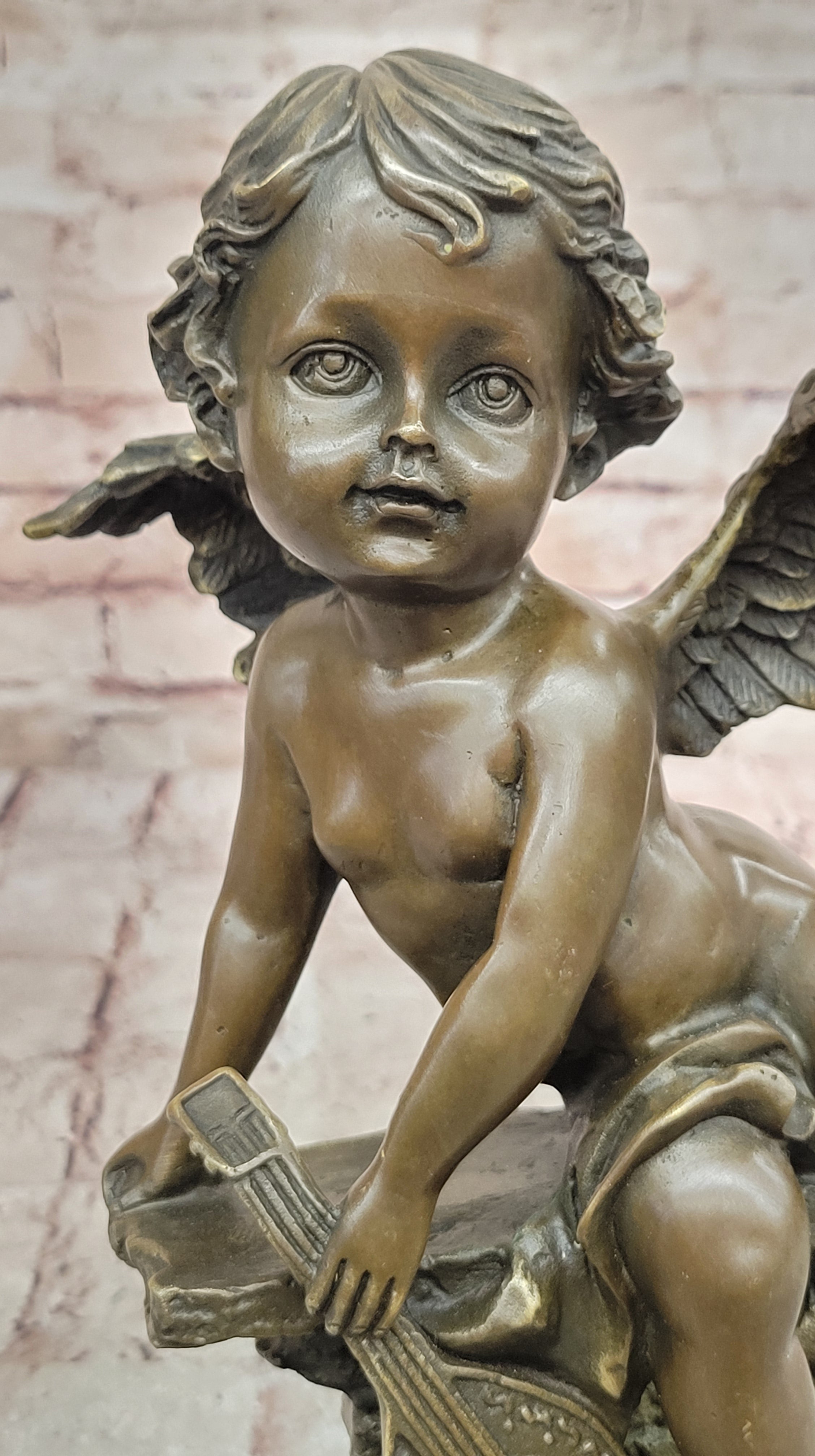 Bronze sculpture, "Cupid". Inspired by models by Auguste Louis Mathurin Moreau.