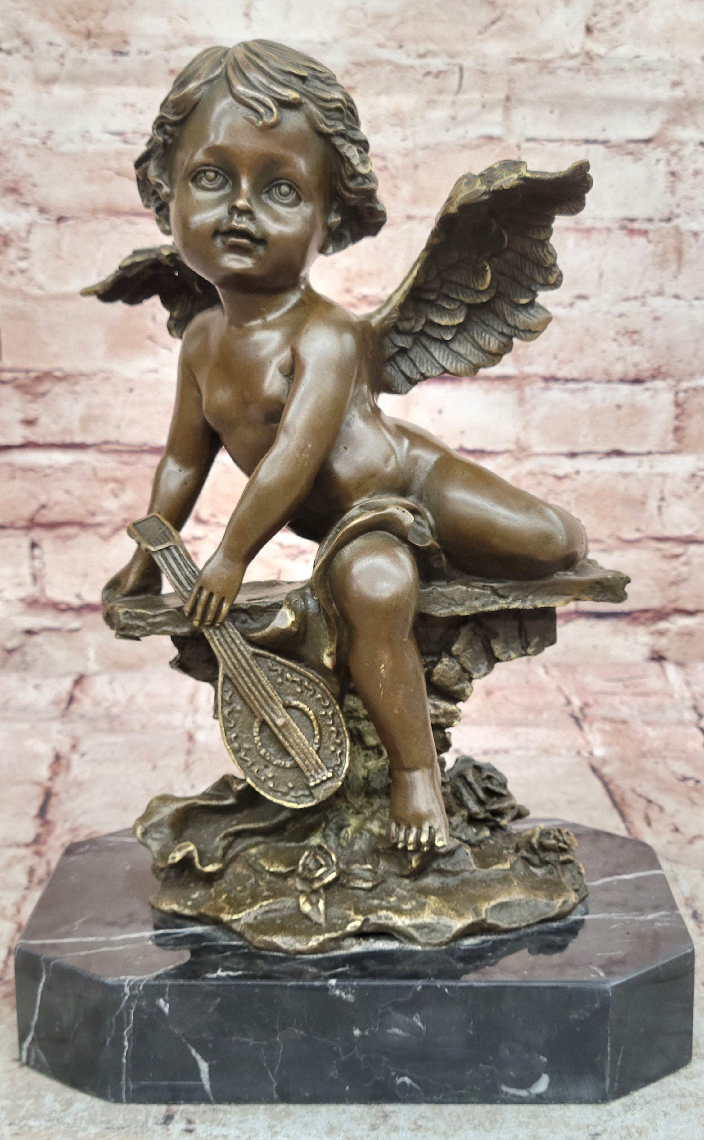 Bronze sculpture, "Cupid". Inspired by models by Auguste Louis Mathurin Moreau.