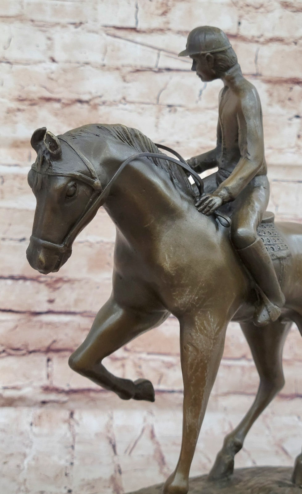 Jockey Riding Horse Home Decoration Bronze Sculpture Statue Figurine Figure Sale