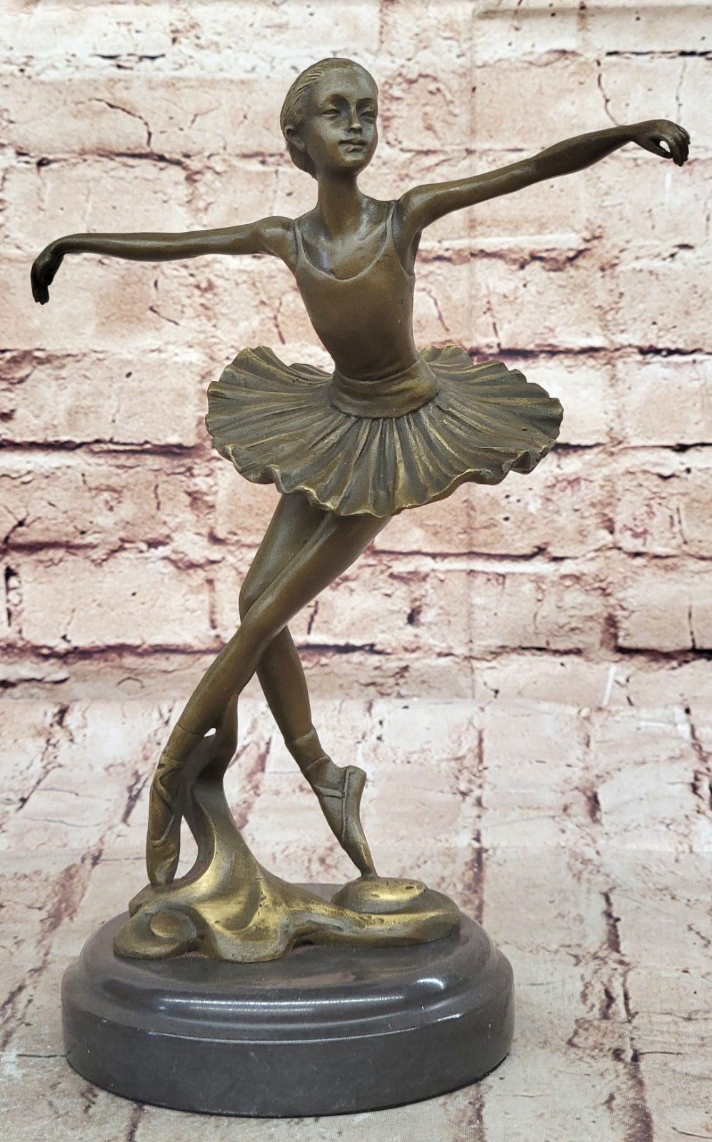 Handcrafted bronze sculpture SALE Marble Deco Nouveau Art Ballerina Prima