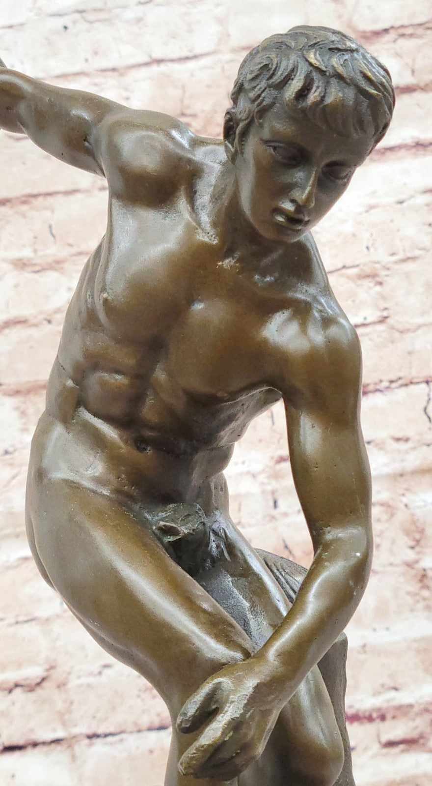 Grand Tour Of Discus Thrower Discobolo Statue Figurine Bronze Sculpture  Sale