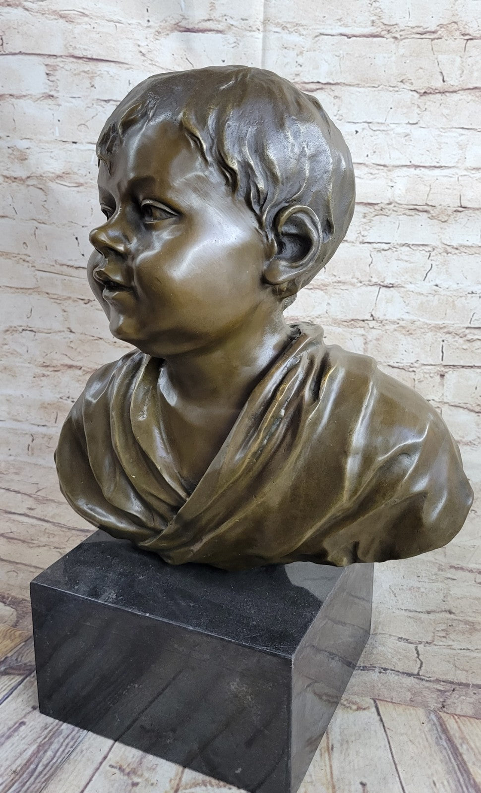 Kunst & Ambiente Art Nouveau Bronze Bust of a Boy – Signed Nick – Buy Now for Timeless Elegance